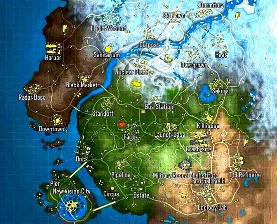 بهترین مکان ها برای فرود در نقشه Isolated Farm: این مکان برای نبردهای چند نفره بسیار مناسب است. اما به دلیل شلوغ بودن، نیاز به مهارت بالایی برای زنده ماندن دارد. Sanitarium: مکانی عالی برای جمع‌آوری تجهیزات است. اما ممکن است با سایر بازیکنان نیز برخورد کنید. Heat: خلوت‌ترین مکان نقشه است و برای کسانی که به دنبال آرامش و جمع‌آوری تجهیزات هستند، مناسب است. Black Market: مکانی بسیار شلوغ و پر خطر با تجهیزات باارزش. Pier: مکانی آرام و با تجهیزات باارزش. New Vision City: مکانی پیچیده و پر از تجهیزات. Sakura: مکانی زیبا و آرام با تجهیزات مناسب. T-3 Refinery: مکانی غنی از تجهیزات با ارزش. Crash Site: مکانی جالب با تجهیزات متنوع. Platform: مکانی کوچک با تجهیزات باارزش. بهترین مکان ها برای فرود در نقشه Blackout Rivertown: مکانی شلوغ با تجهیزات فراوان. Construction Site: مکانی بزرگ و پر از تجهیزات. Nuketown Island: مکانی آرام با تجهیزات مناسب. Factory: مکانی شلوغ و پر از نبرد. Hydro Dam: مکانی مناسب برای نبردهای از راه دور. بهترین مکان ها برای فرود در نقشه Alcatraz Cellhouse: مکانی بسیار شلوغ و پر خطر. Docks: مکانی آرام با تجهیزات مناسب. Parade Grounds: مکانی با تجهیزات خوب و نبردهای متوسط.